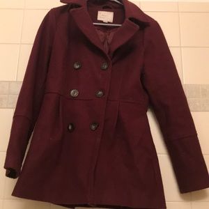 Burgundy Pea Coat